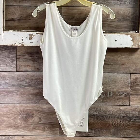 SAM Fashion White 2 Pc Lace Overlay Body Suit,Size Med,White,Lace Heart Overlay - Picture 7 of 11